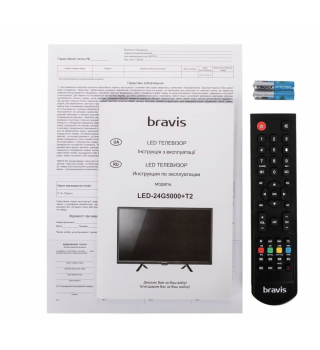 Телевизор BRAVIS LED-24G5000 + T2 Black